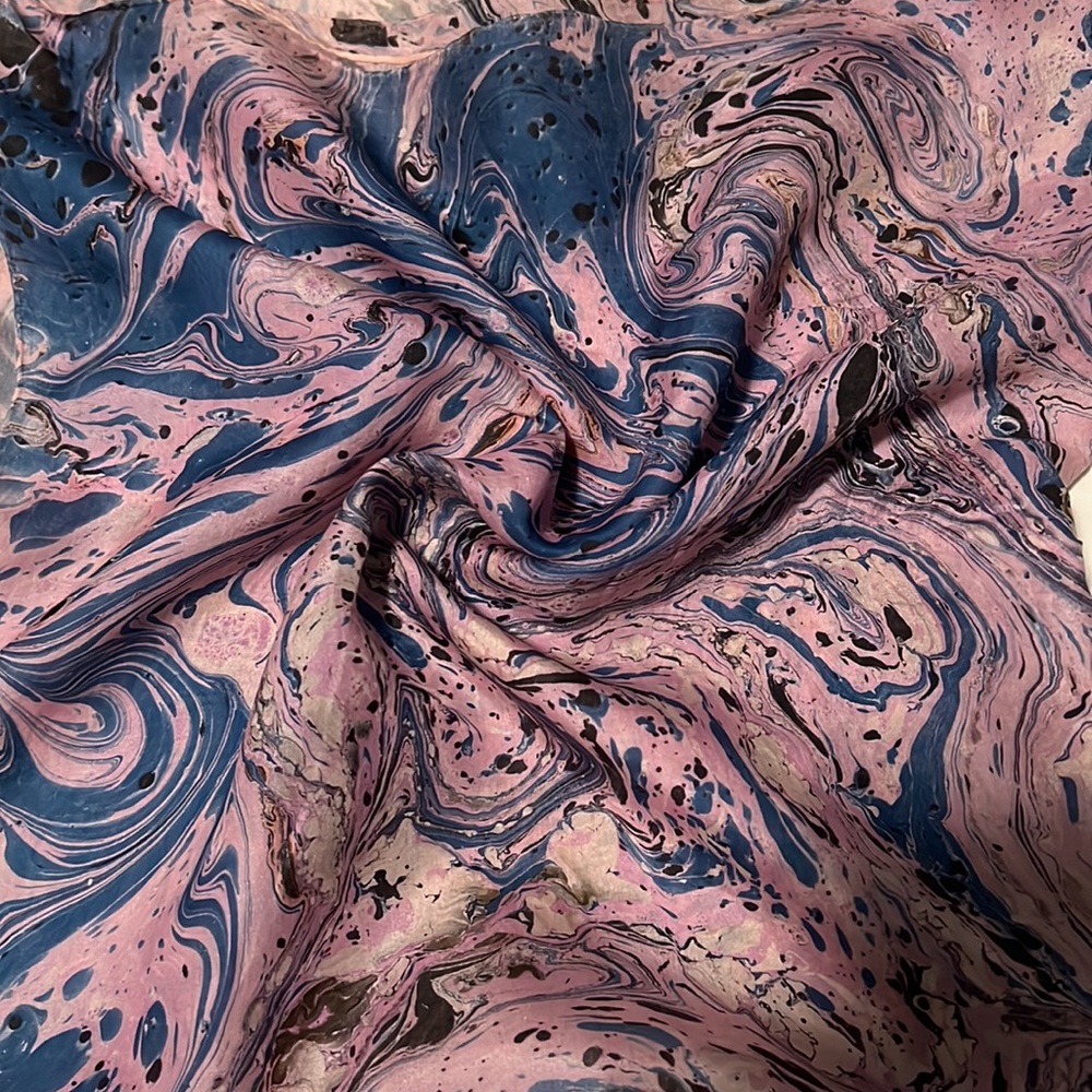 100% silk scarf, 27” x 27”